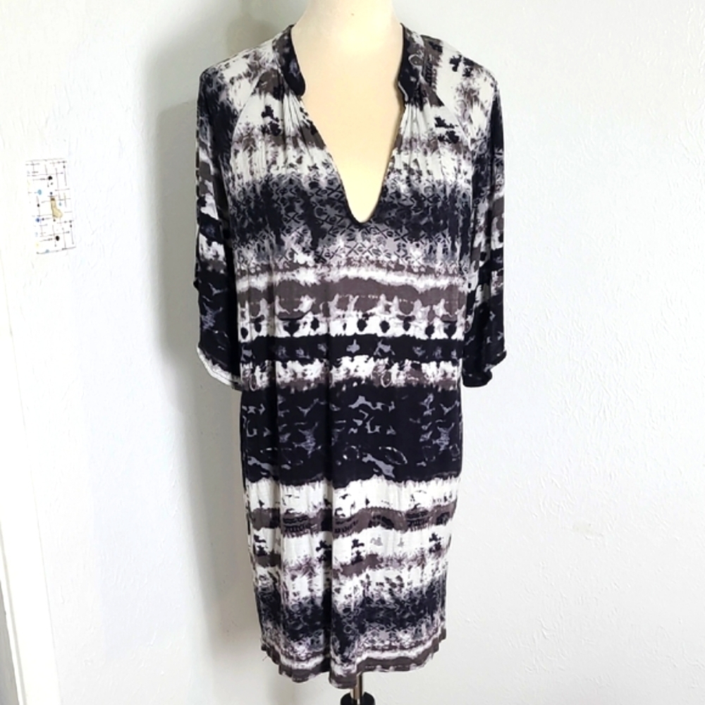 Viereck Black & White Tie-Dye Dress, Size XL